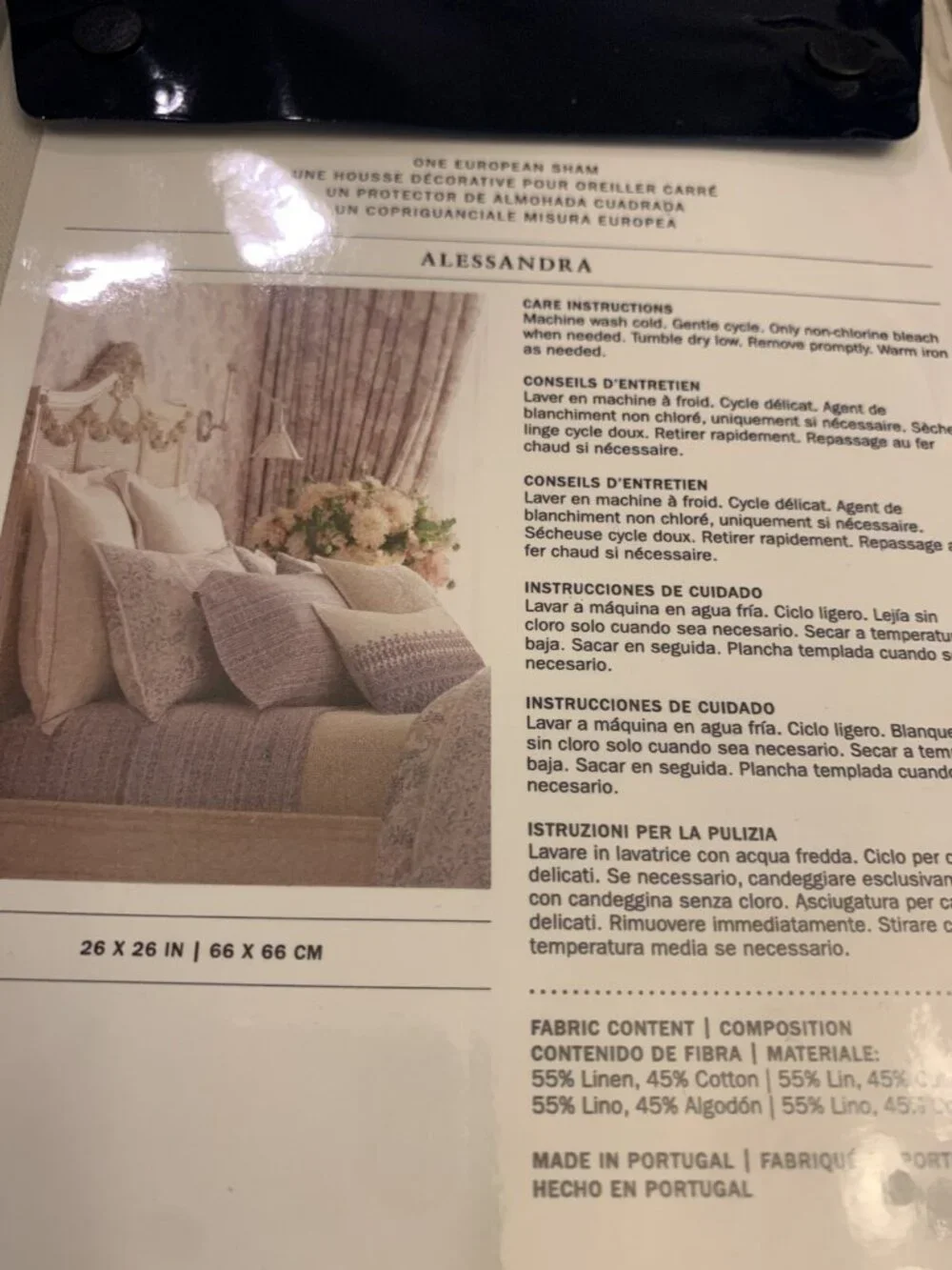 NWT Ralph Lauren Home Alessandra Marden Euro Pillow Sham Cream Purple